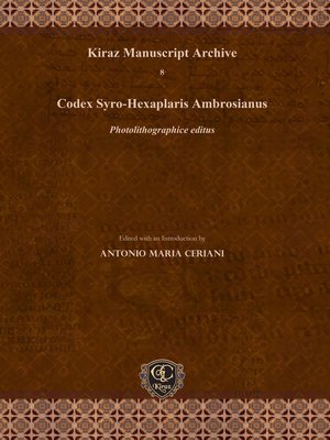 cover image of Codex Syro-Hexaplaris Ambrosianus